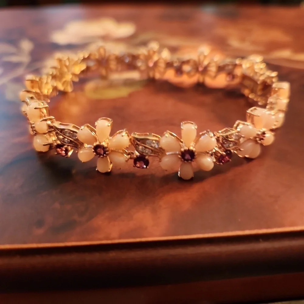 JTV Pink Opal 18k Rose Gold Over Sterling Silver Bracelet - Picture 5 of 11